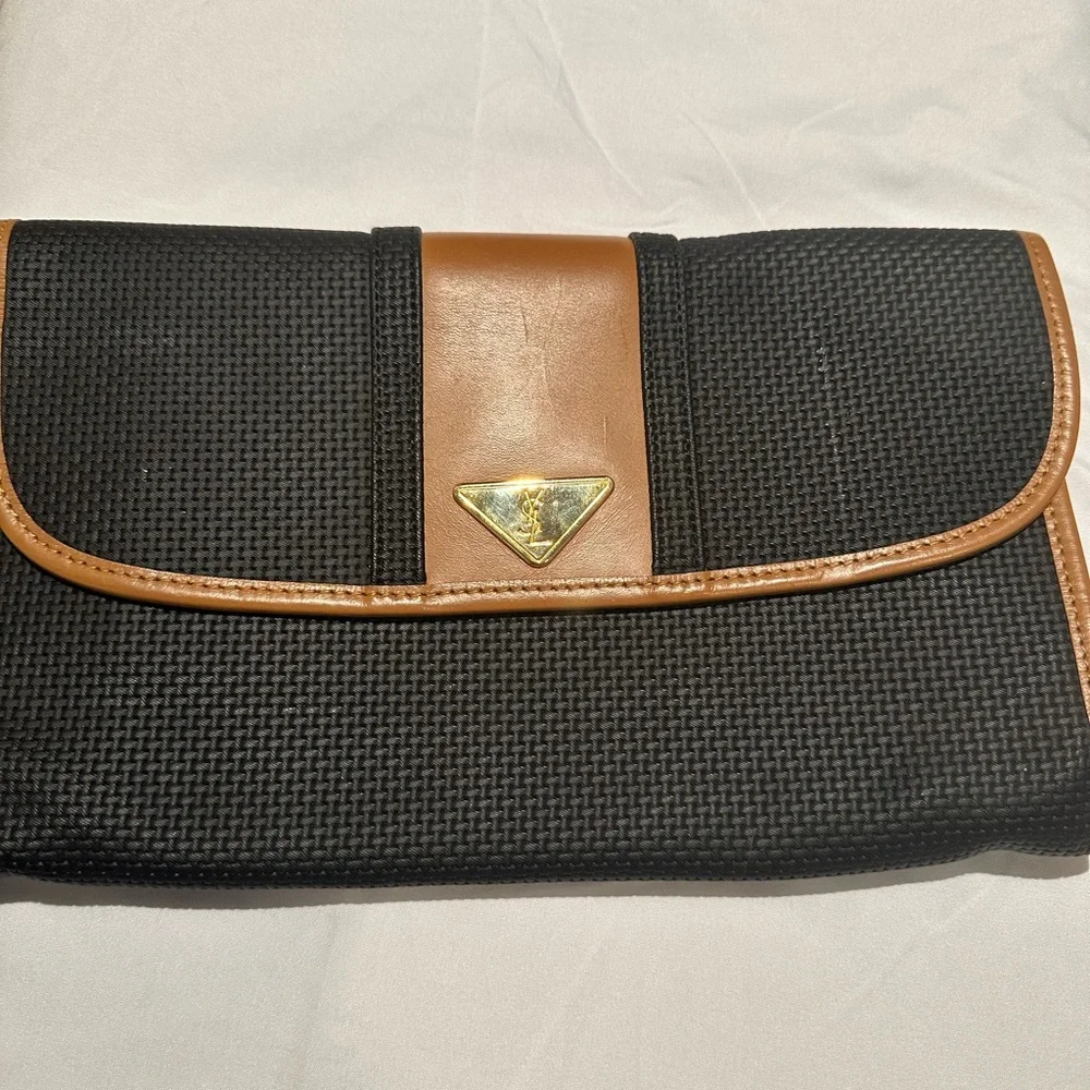 Rare Yves Saint Laurent YSL Vintage Triangle Clutch Bag